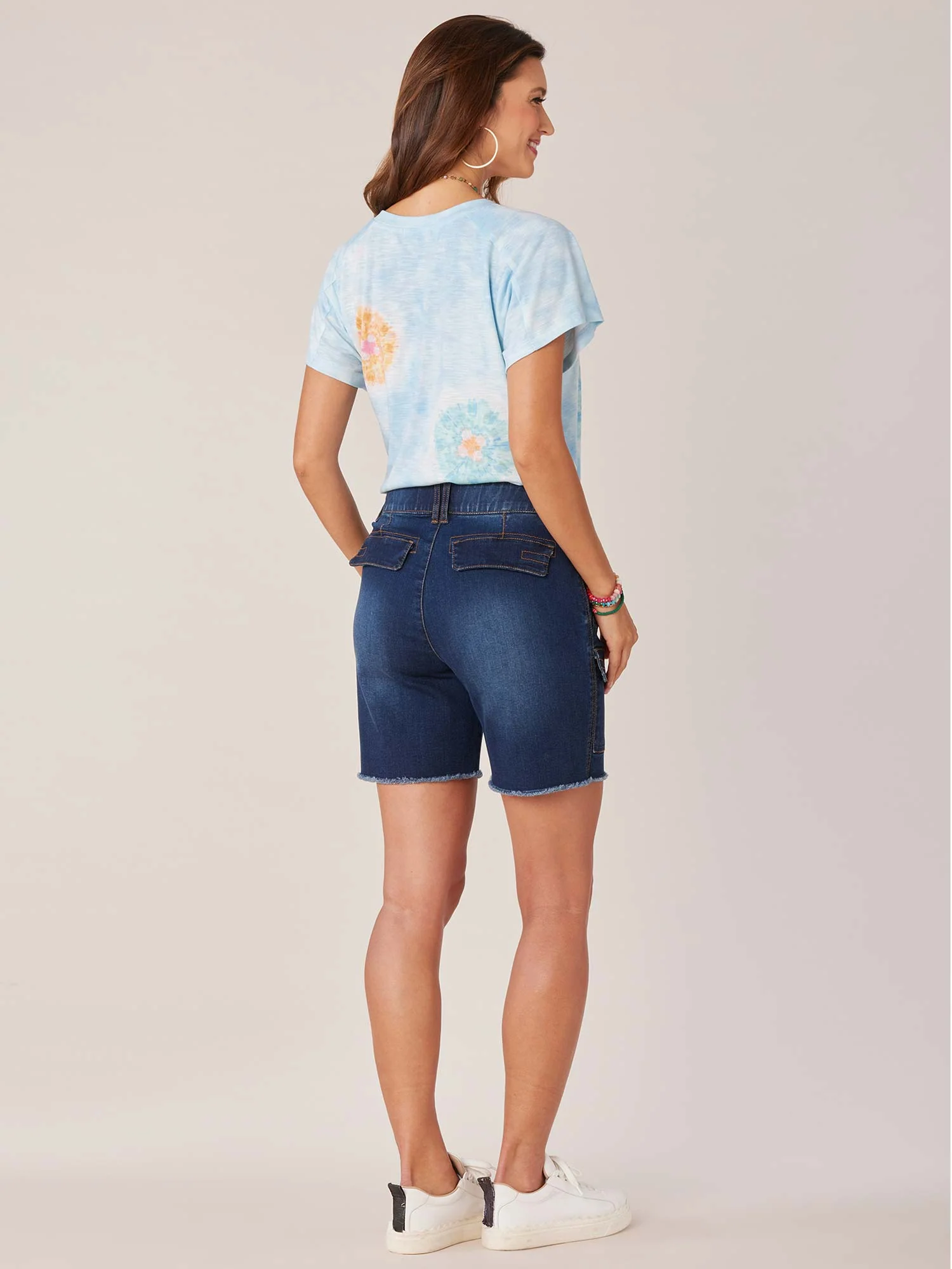 Short Sleeve Scoop Neck Placement Print Knit Boyfriend Tee - Legahigh