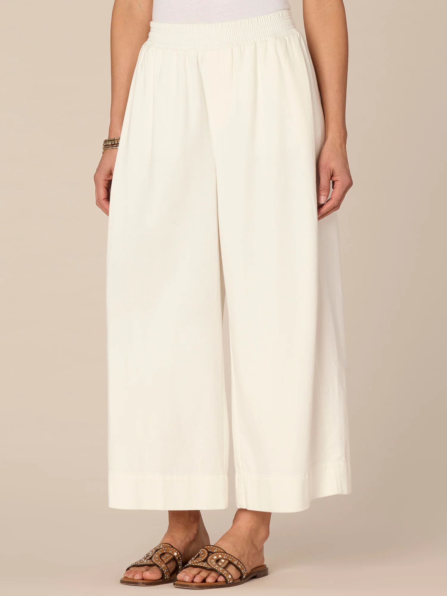 Skyrise Wide Leg Pleated Cropped Glider Pants - Legahigh
