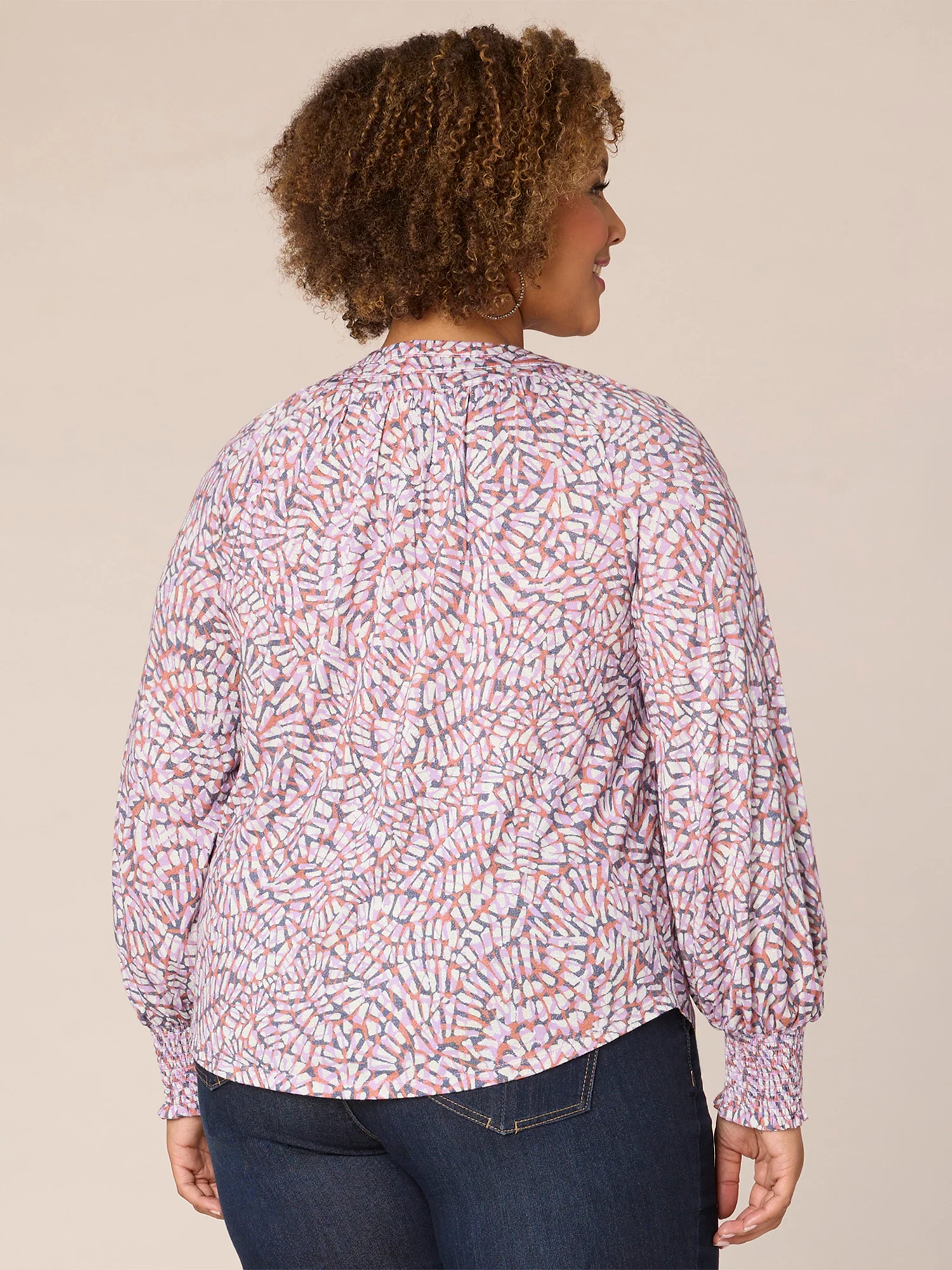 Long Sleeve Crew Neck Side Button Placket Plus Size Knit Top - Legahigh