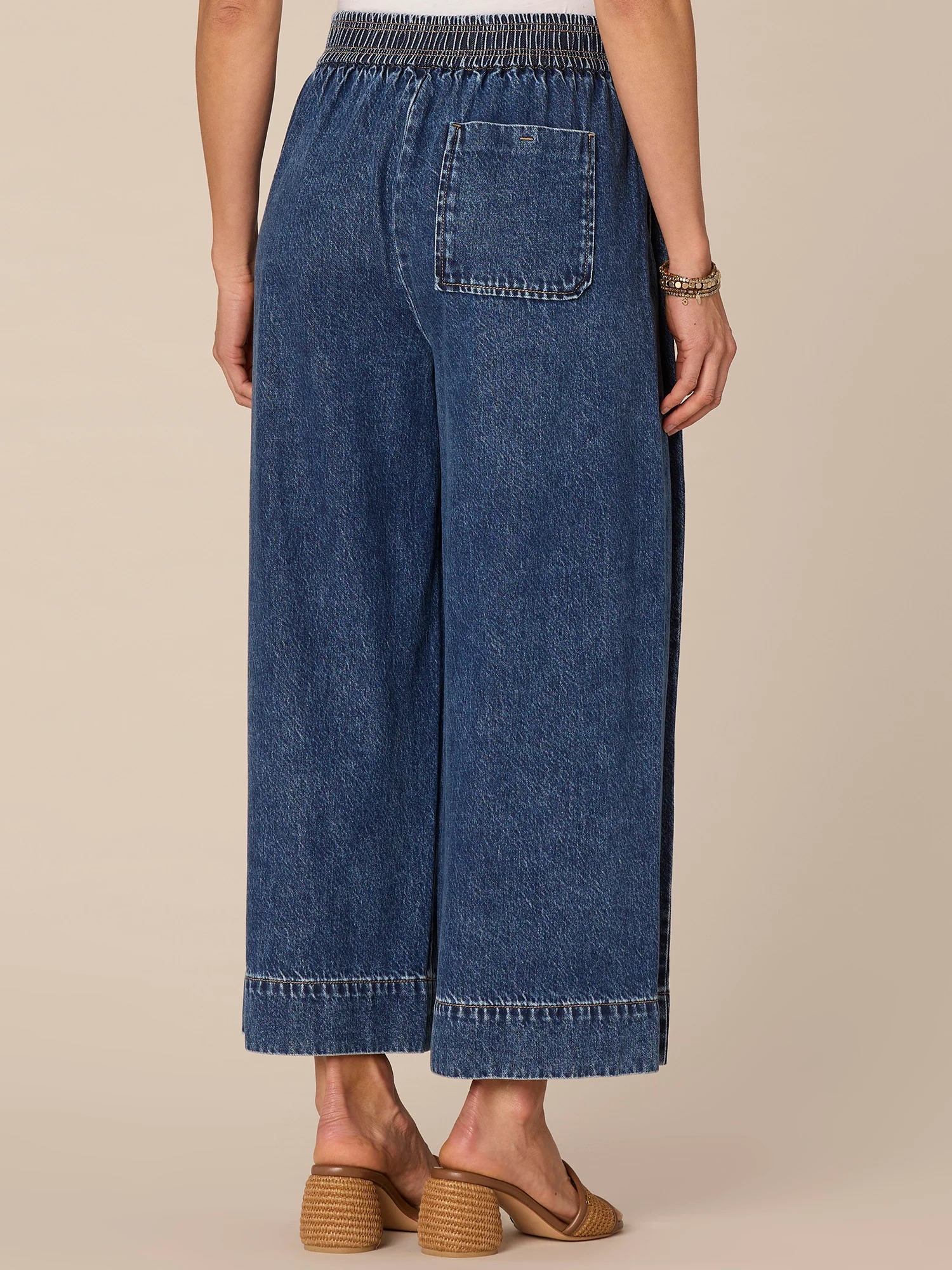 Skyrise Cropped Wide Glider Jeans with Pleating - Legahigh